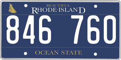 RI license plate 846760