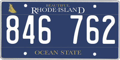 RI license plate 846762