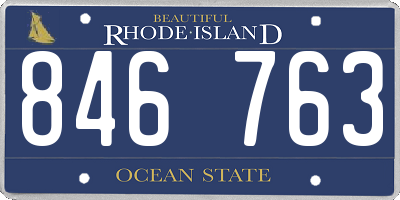 RI license plate 846763