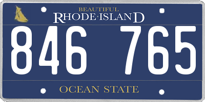 RI license plate 846765