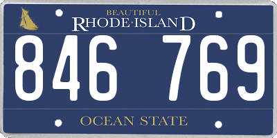 RI license plate 846769