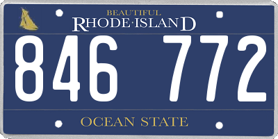 RI license plate 846772