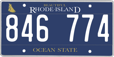 RI license plate 846774