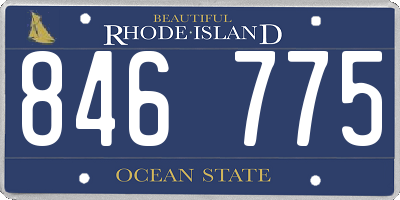 RI license plate 846775