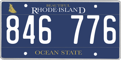 RI license plate 846776