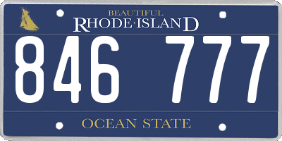 RI license plate 846777