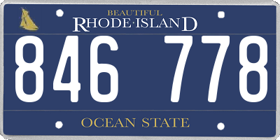 RI license plate 846778
