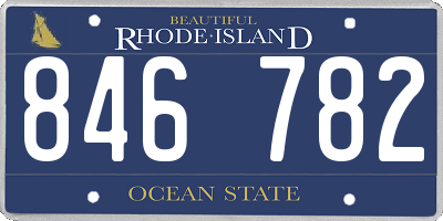 RI license plate 846782