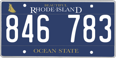 RI license plate 846783