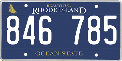 RI license plate 846785