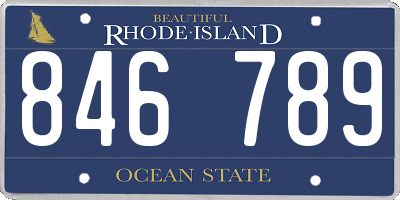 RI license plate 846789