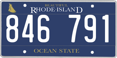 RI license plate 846791