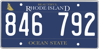 RI license plate 846792