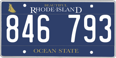 RI license plate 846793