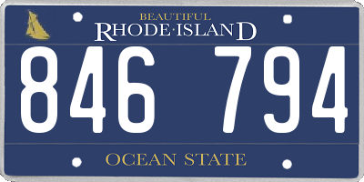 RI license plate 846794
