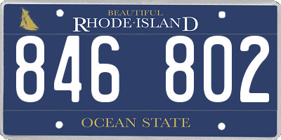 RI license plate 846802