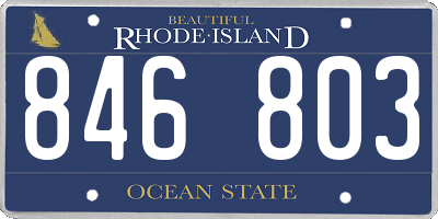RI license plate 846803