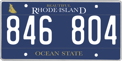 RI license plate 846804