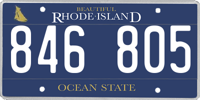 RI license plate 846805