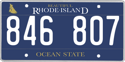 RI license plate 846807