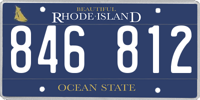 RI license plate 846812