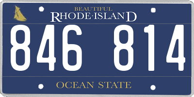 RI license plate 846814