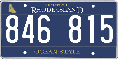 RI license plate 846815