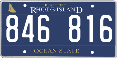 RI license plate 846816