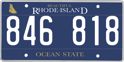 RI license plate 846818