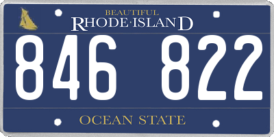 RI license plate 846822
