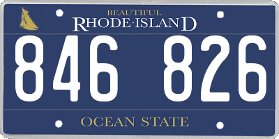 RI license plate 846826