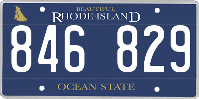 RI license plate 846829