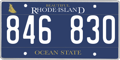 RI license plate 846830