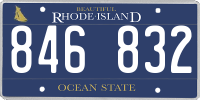 RI license plate 846832