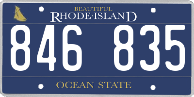 RI license plate 846835