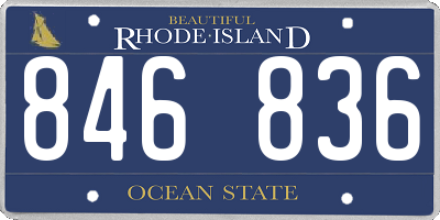 RI license plate 846836