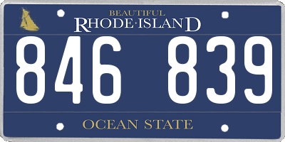 RI license plate 846839