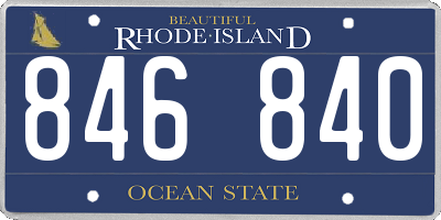 RI license plate 846840