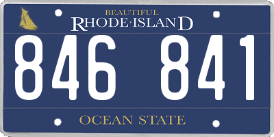 RI license plate 846841