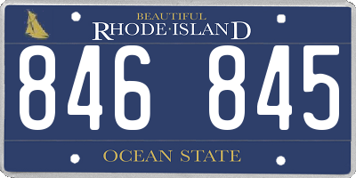 RI license plate 846845