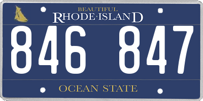 RI license plate 846847