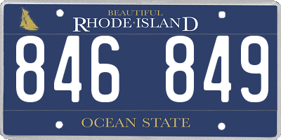 RI license plate 846849