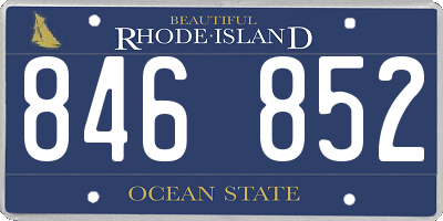 RI license plate 846852