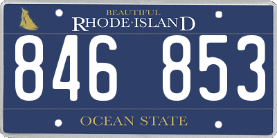 RI license plate 846853