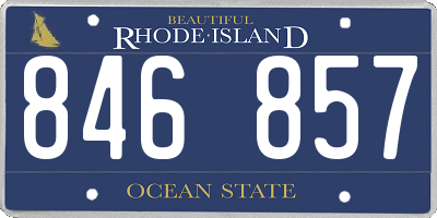 RI license plate 846857