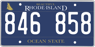 RI license plate 846858