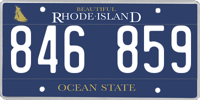 RI license plate 846859