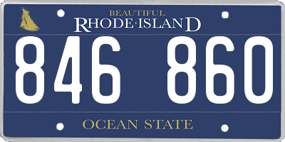 RI license plate 846860
