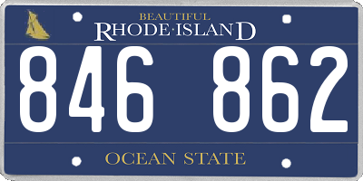 RI license plate 846862