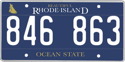 RI license plate 846863